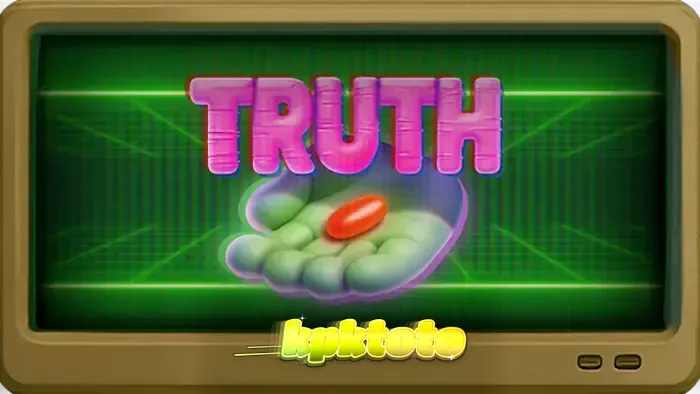 Tampilan layar permainan slot Truth dengan tema konspirasi